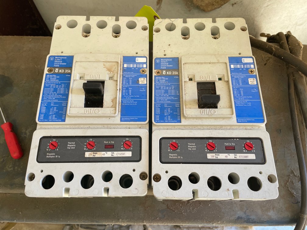 Two Westinghouse Series C Industrial Circuit Breaker Frames - KD 35k