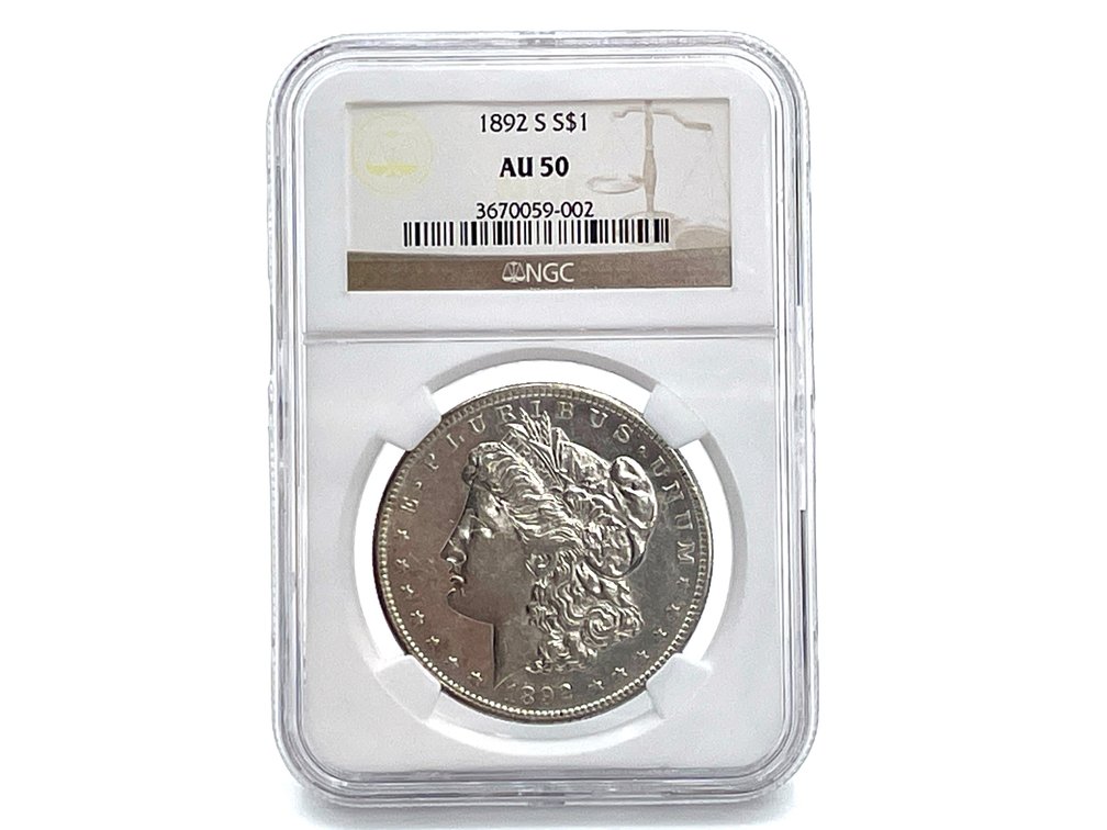NGC Graded 1892-S Morgan Silver Dollar - AU50