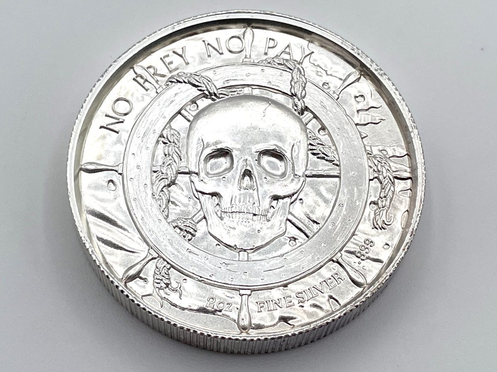 Pirate: No Prey, No Pay 2-ounce .999 Fine Silver Round