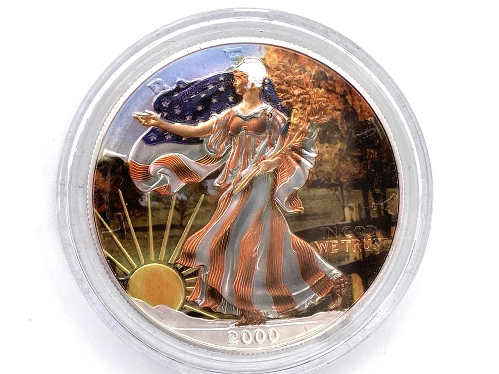 2000 Colorized US Silver Eagle - 1 Ounce .999 Fine Silver