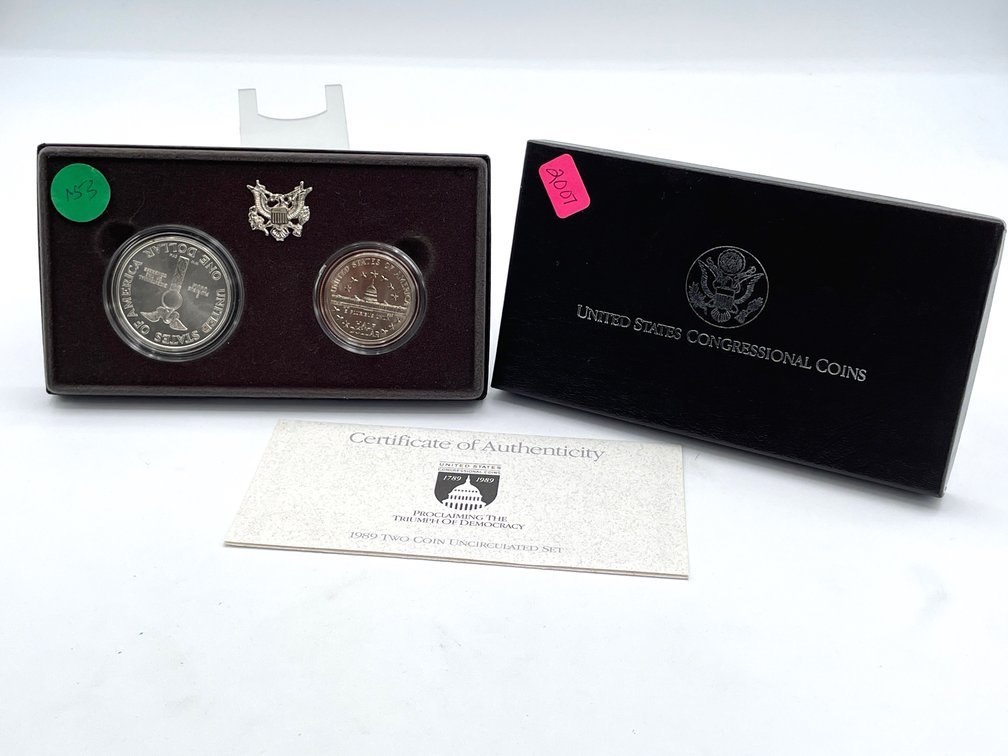 US Mint - 1989 US Congressional Two-coin Set - UNC Condition