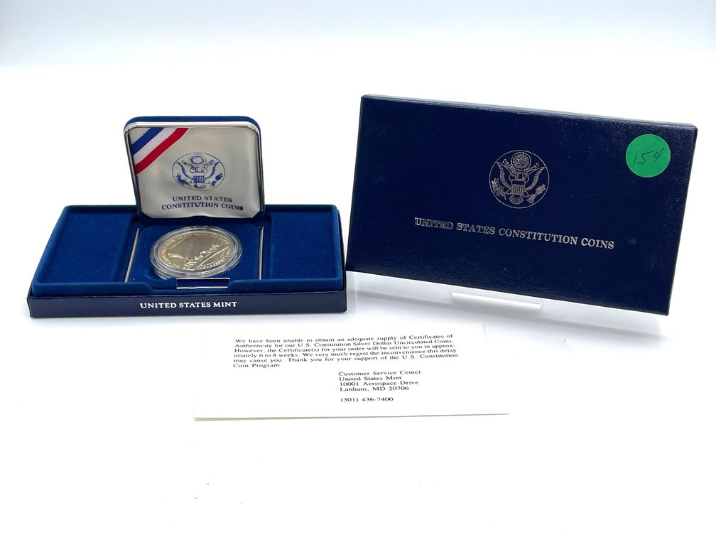 US Mint - 1987 US Constitution Dollar Coin - Proof Condition