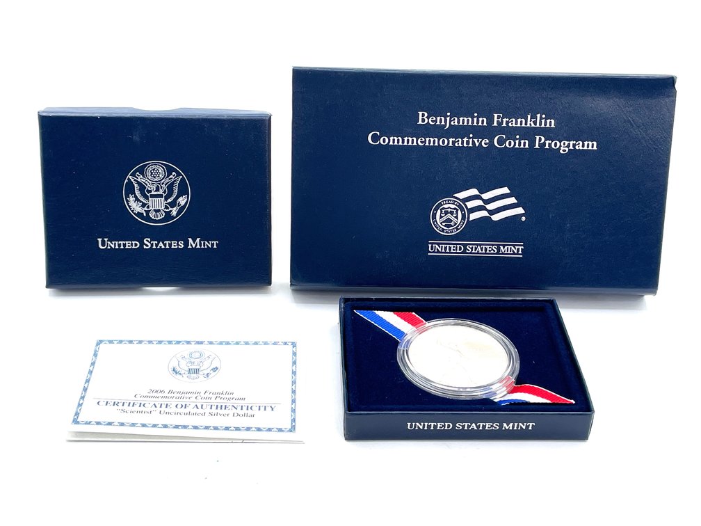 US Mint - 2006 Benjamin Franklin 'Scientist' UNC Silver Dollar
