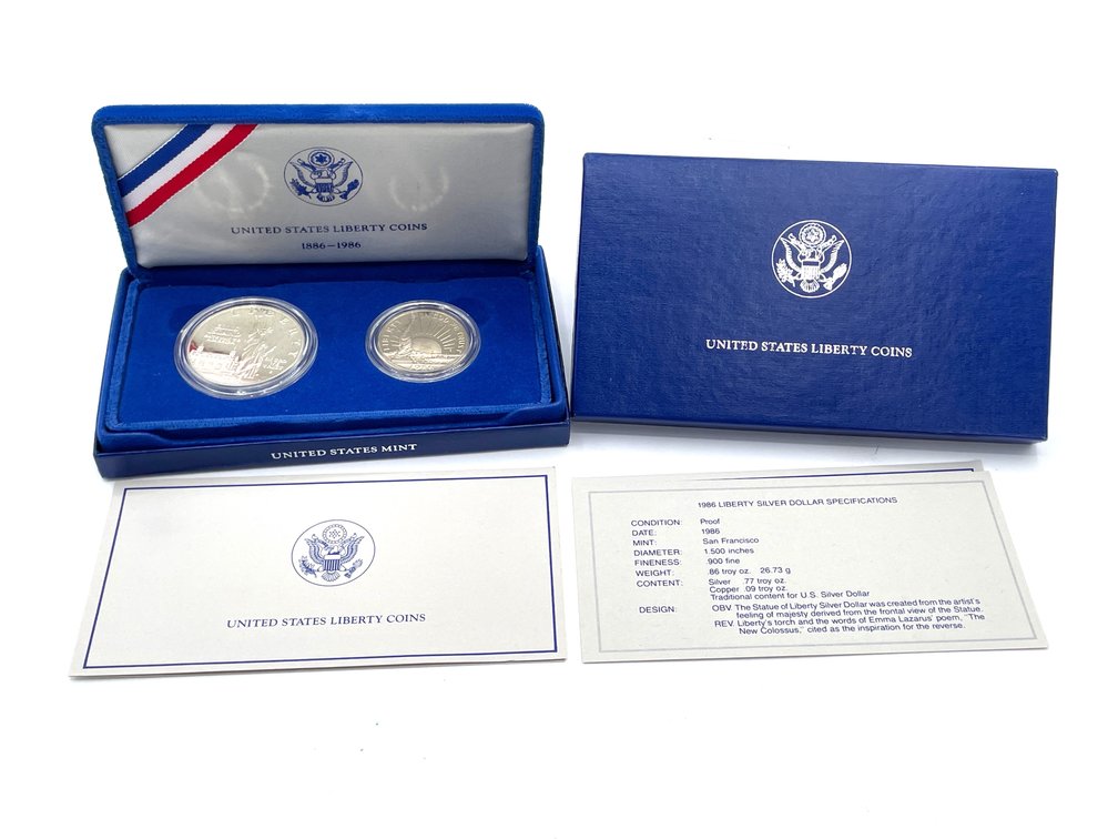 US Mint - 1986 Liberty Commemorative Two-coin Set - Proof Condition