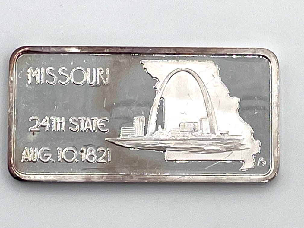 Missouri Silver Ingot - 1 Troy Ounce .999 Fine Silver