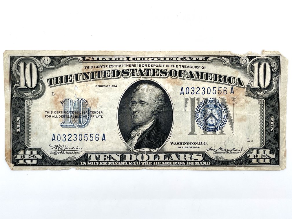 Series 1934 US Small-size $10 Silver Certificate
