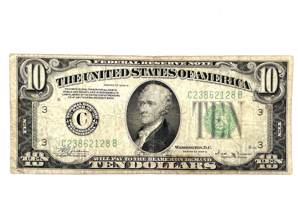Series 1934-B US Small-size $10 Federal Reserve Note