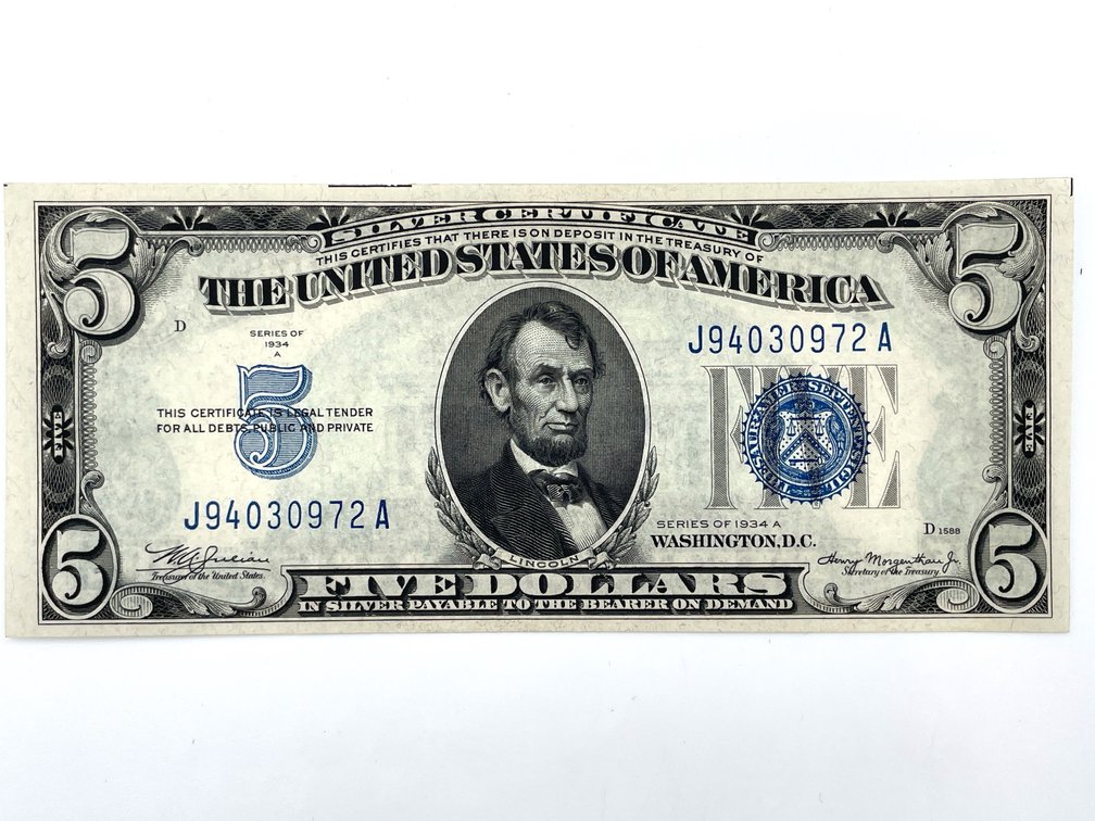 Series 1934-A US Small-size $5 Silver Certificate