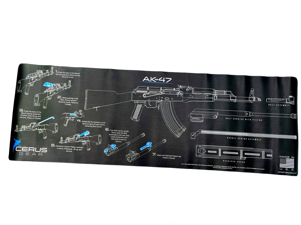 New Cerus 12x36 AK47 Schematic Gun Cleaning Mat.