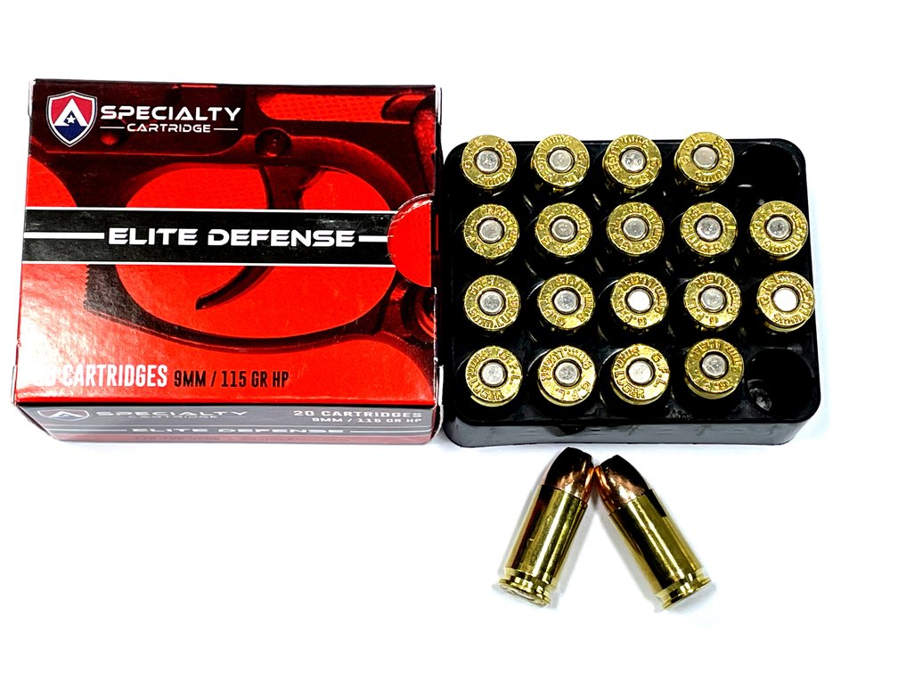20 Rounds Atlanta Arms Elite 9mm Ammo. 115 Grain Hollow Point.