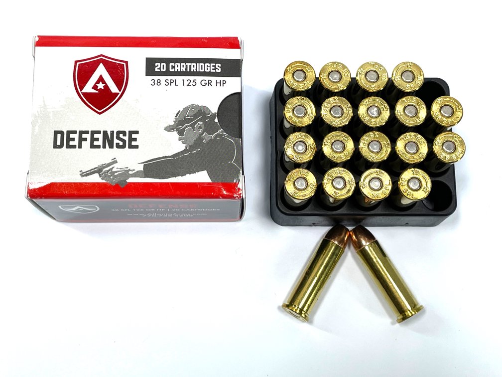 20 Rounds Atlanta Arms Defense .38 Special Ammo. 125 Grain Hollow Point.
