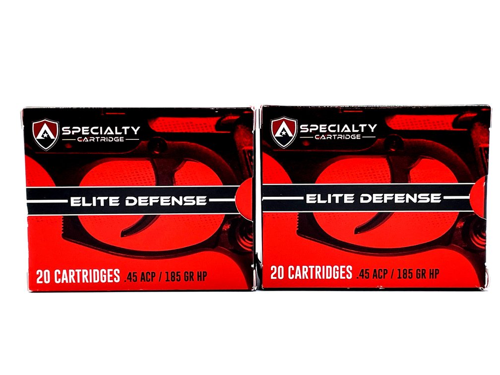 40 Rounds Atlanta Arms Elite Defense. .45 ACP Ammo. 185 Grain Hollow Point.