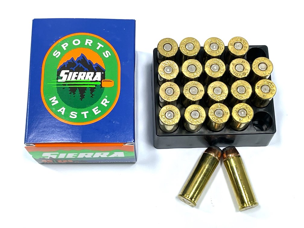 20 Rounds Sierra .45 Long Colt Ammo. 225 Grain Hollow Point.