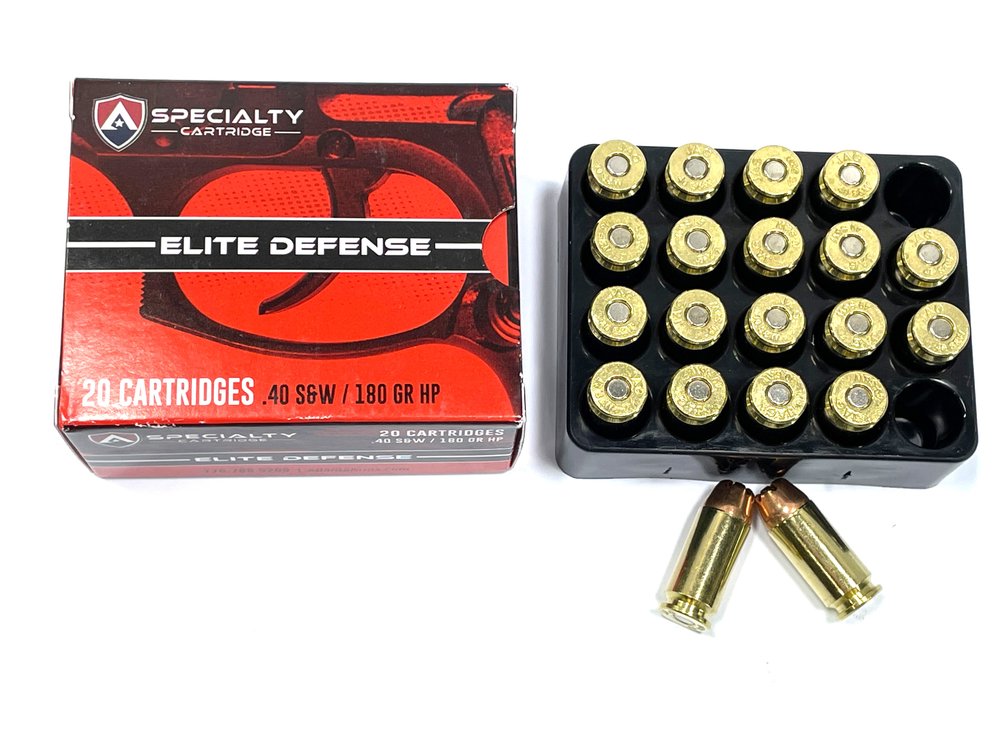 20 Rounds Atlanta Arms Elite Defense .40 S&W Ammo. 180 Grain Hollow Point.