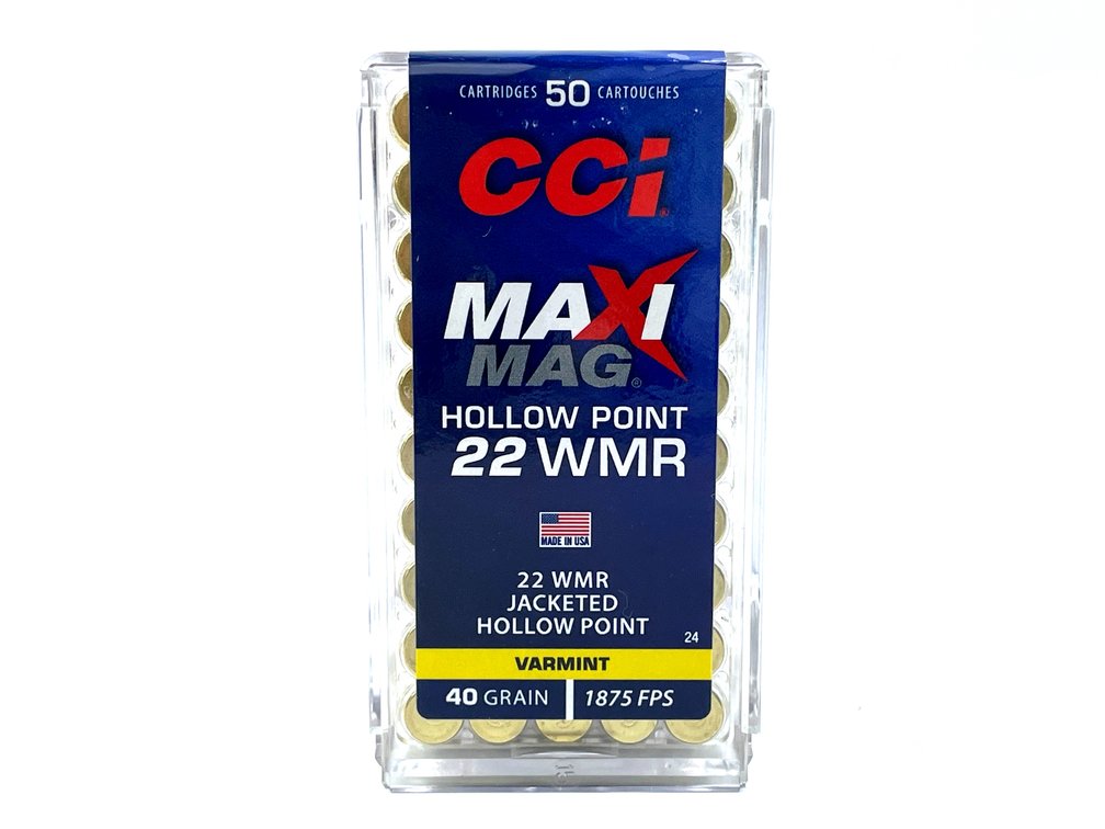 50 Rounds CCI Maxi Mag .22 Magnum Ammo. 40 Grain Hollow Point.