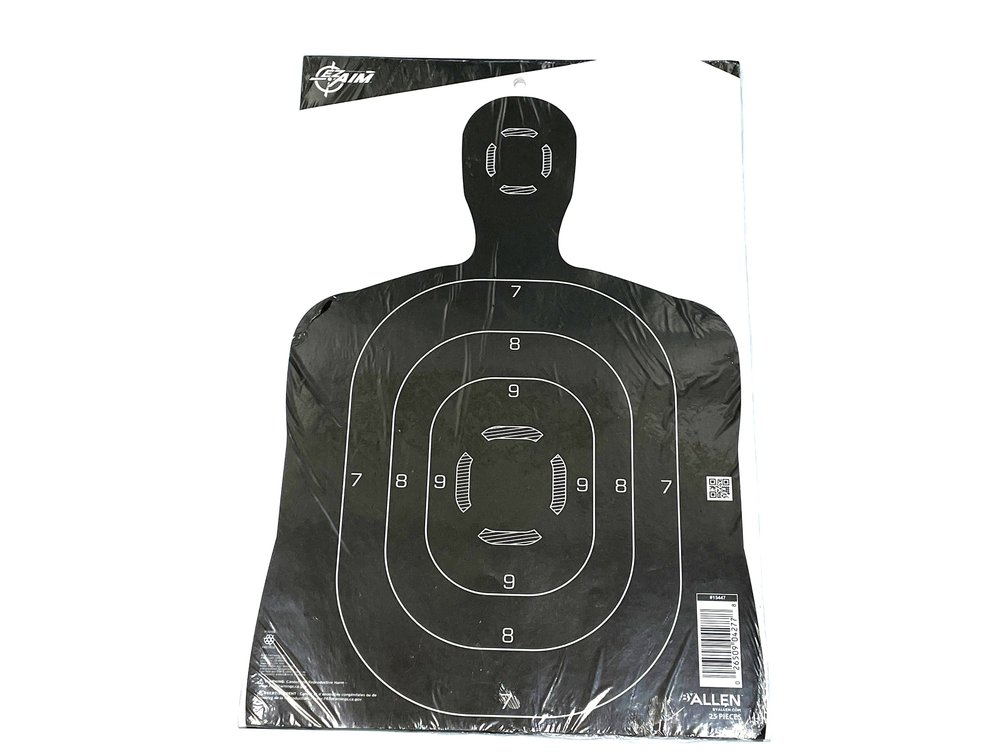 25 Count Allen Silhouette Targets Black and White.