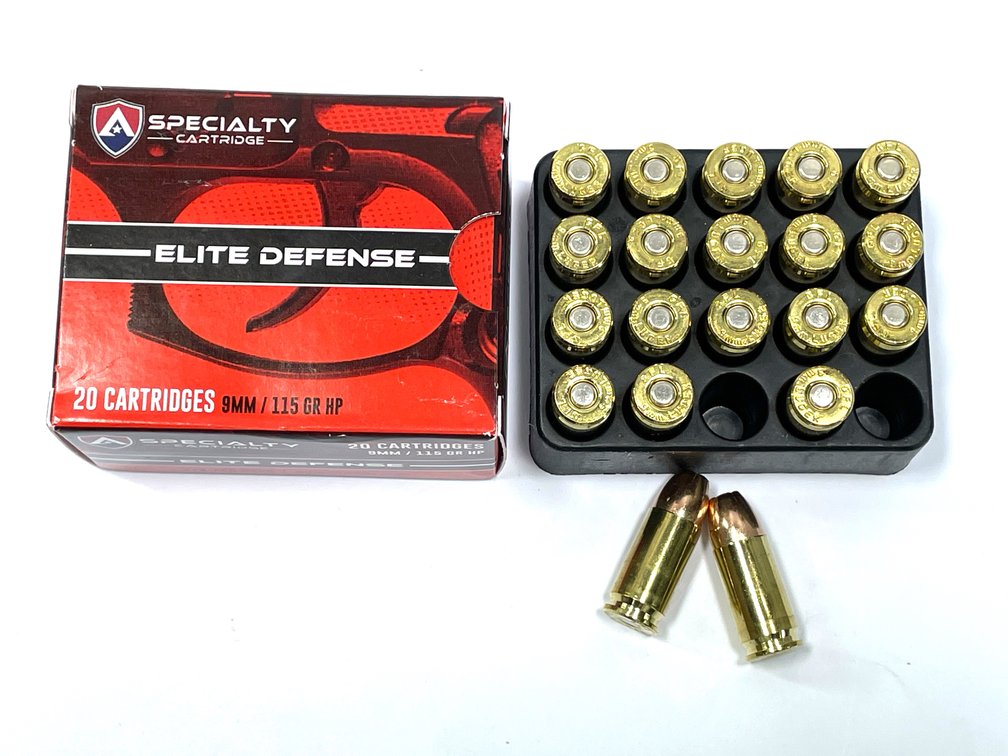 20 Rounds Atlanta Arms Elite 9mm Ammo. 115 Grain Hollow Point.