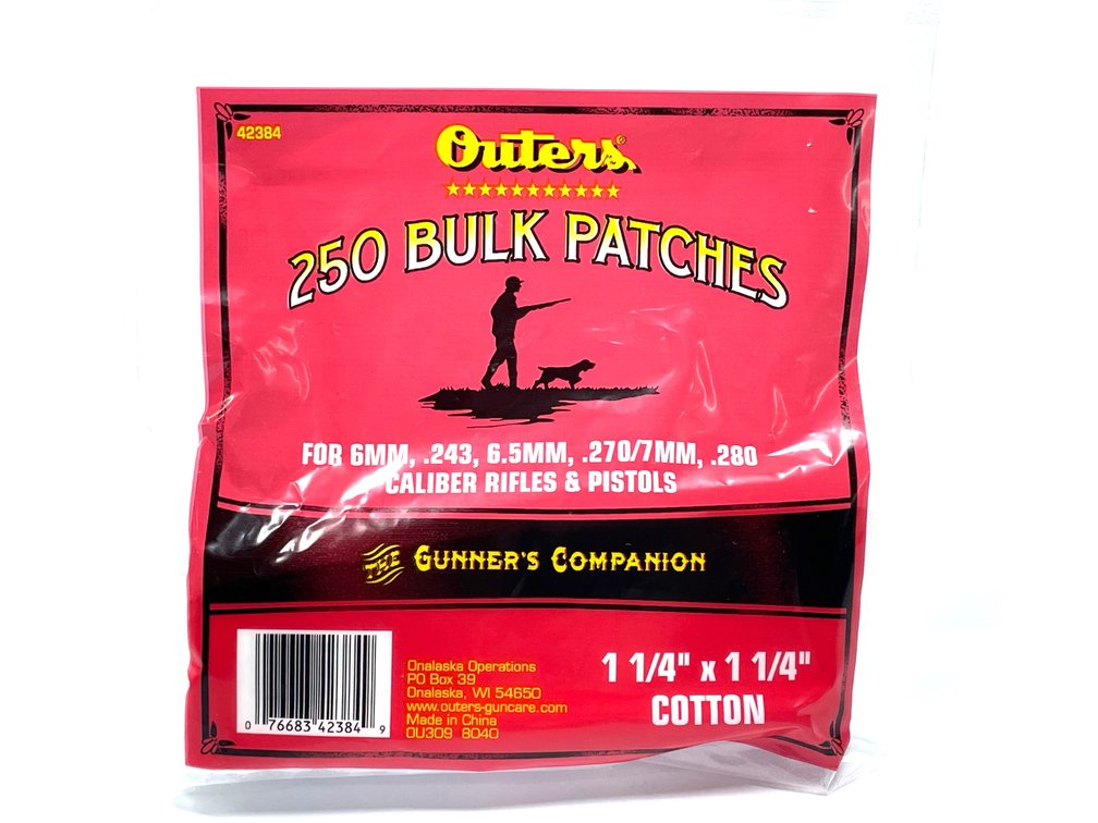 250 Count Outers Rifle Cleaning Patches.