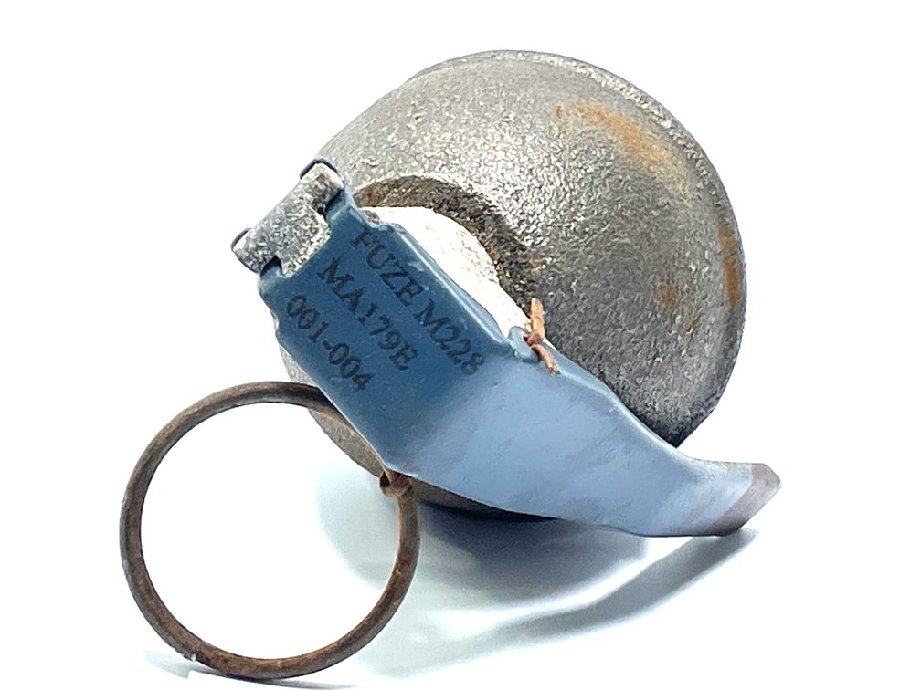 Inert De-Milled Lemon Type Hand Grenade.