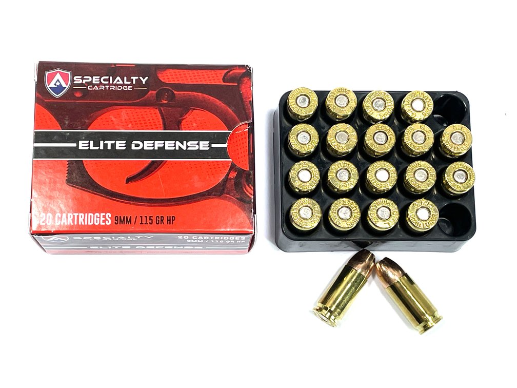 20 Rounds Atlanta Arms Elite 9mm Ammo. 115 Grain Hollow Point.
