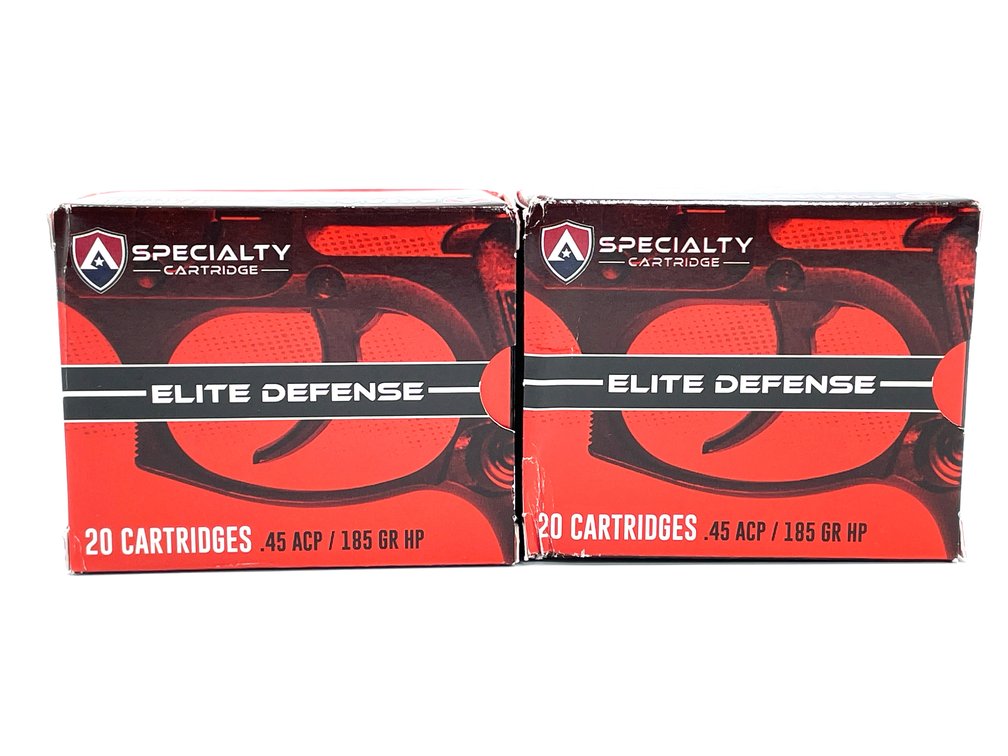 40 Rounds Atlanta Arms Elite Defense .45 ACP Ammo. 185 Grain Hollow Point.