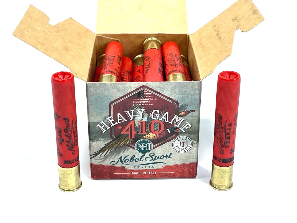 25 Rounds Nobel Sport .410 Gauge Shotgun Shells. 3” #4.