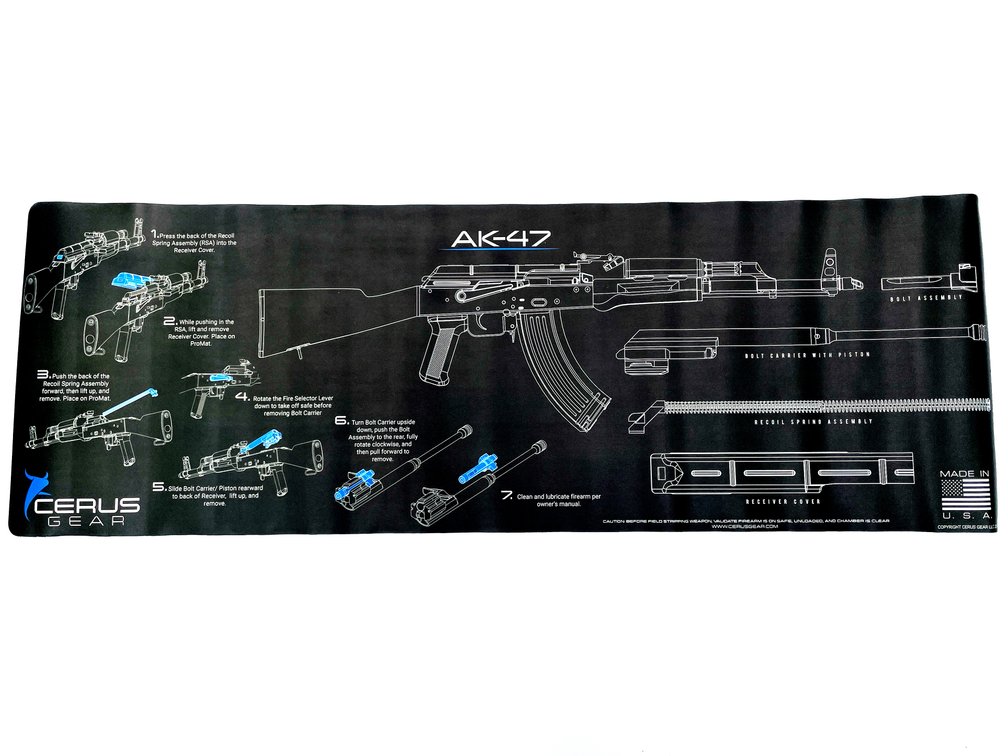 New Cerus 12x36 AK47 Schematic Gun Cleaning Mat.