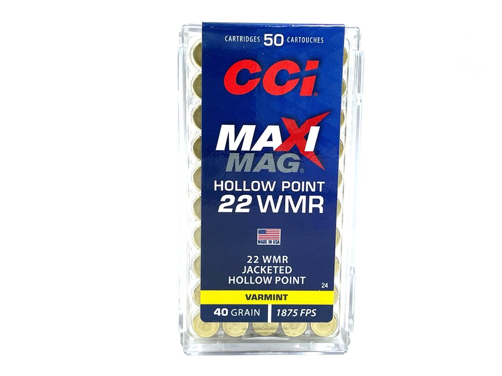 50 Rounds CCI Maxi Mag .22 Magnum Ammo. 40 Grain Hollow Point.