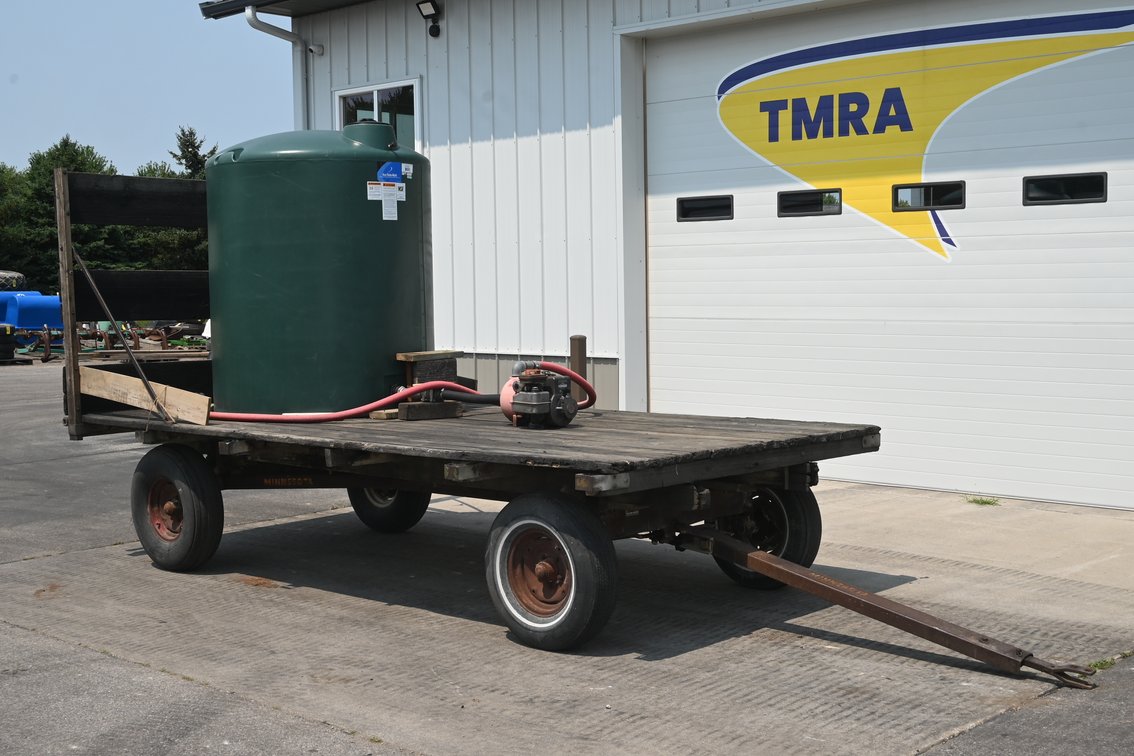 Flatbed Wagon with 500 Gallon Vertical Poly Tank w/ Transfer Pump and gas motor, Kisro Retirement
