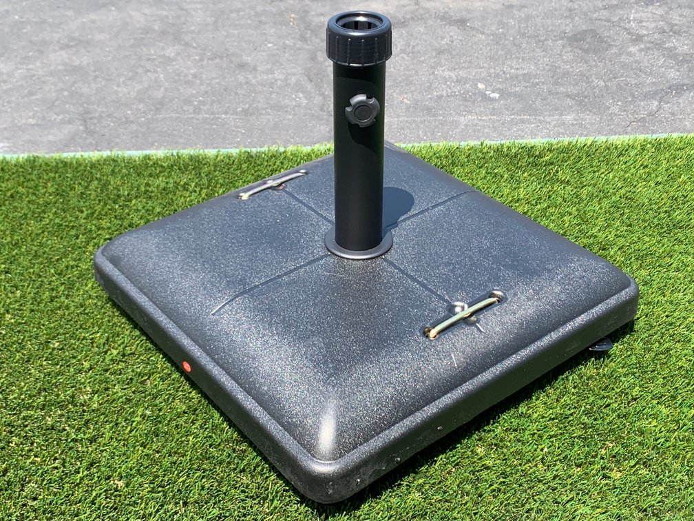 Best Choice Products 81 lbs. Concrete Patio Umbrella Base in Black with Wheels - NEW