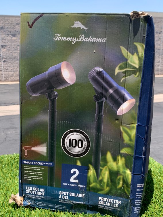 (2) Tommy Bahama LED Solar Spot Lights (100 lumens) - tested/working 