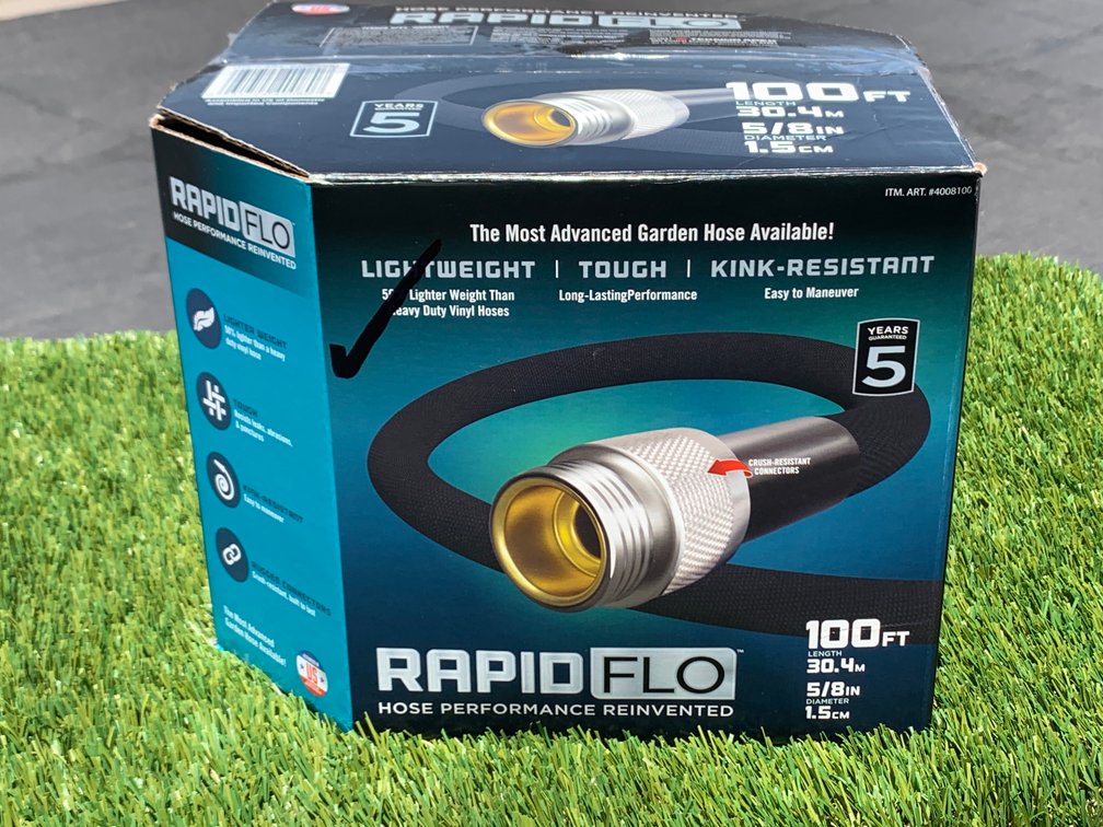 100ft Rapid Flo Flexible garden hose - tested/working 