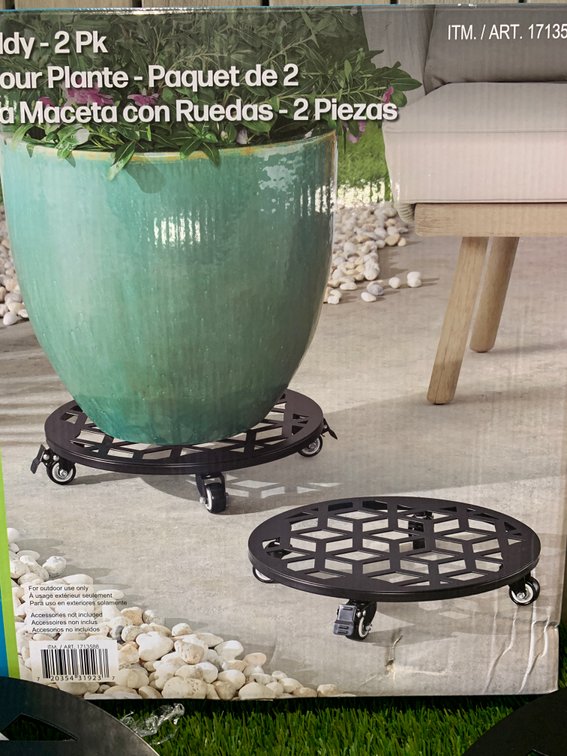 2 Pack Plant Caddy Metal with wheels/brakes NEW 