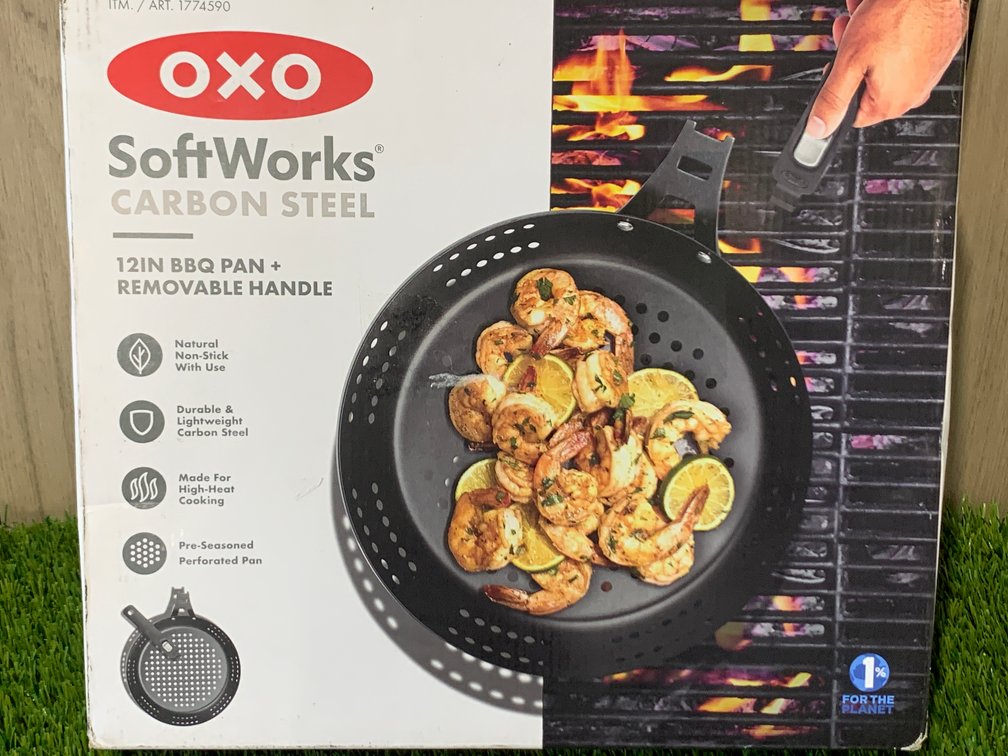  OXO Soft Works Carbon Steel 12in BBQ Pan with removable handle NEW