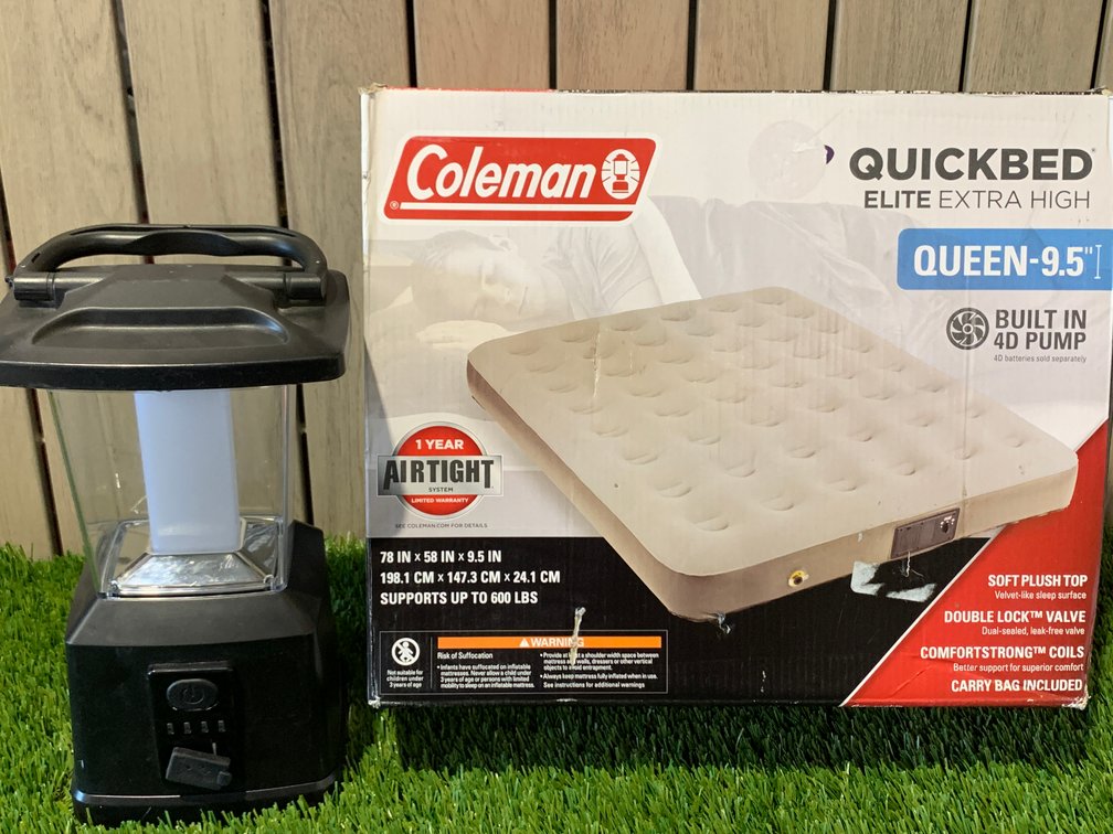 Coleman QuickBed 4D Battery Air mattress & LED Lantern with USB Charging Port 