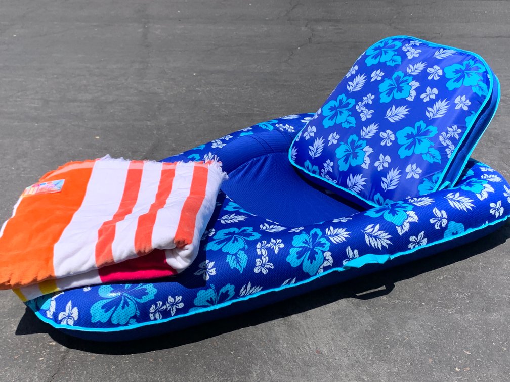 Aqua Premium Convertible Ultimate Pool Lounger Float & HUGE Beach Towel  NEW