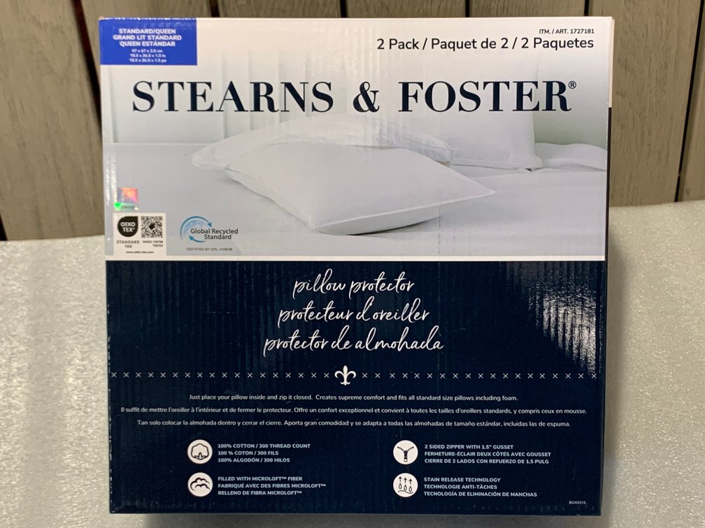 Lot of 2 - Stearns & foster pillow protector NEW