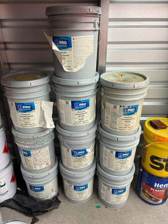 (10) 5-Gallon Buckets Eggshell Acrylic Industrial S. Williams Pro Paint Buckets - In Climate Controlled Environment