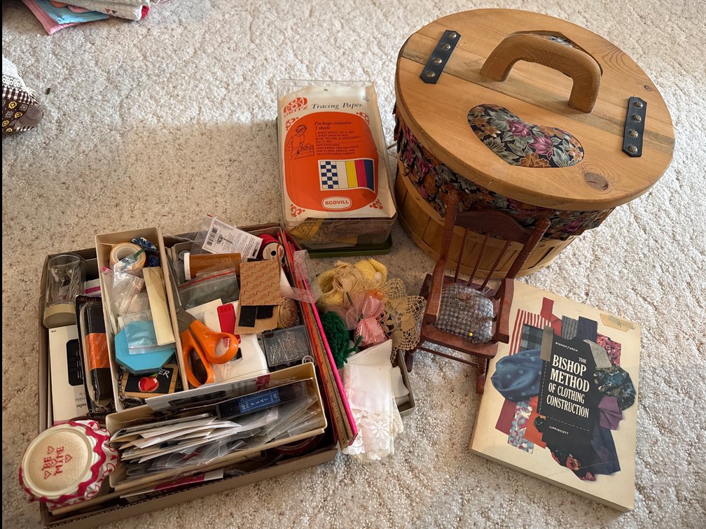 Sewing/Crafting Items and Basket