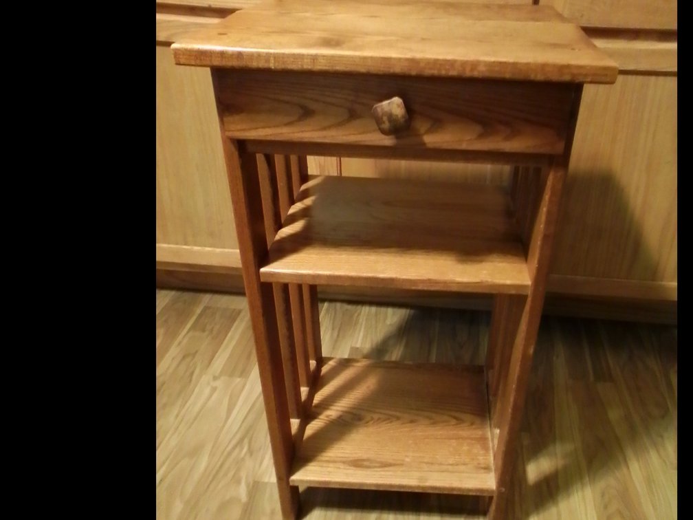 Old wood nightstand