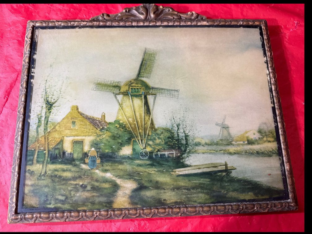 Dutch Windmill “Scene “River In Flanders”
