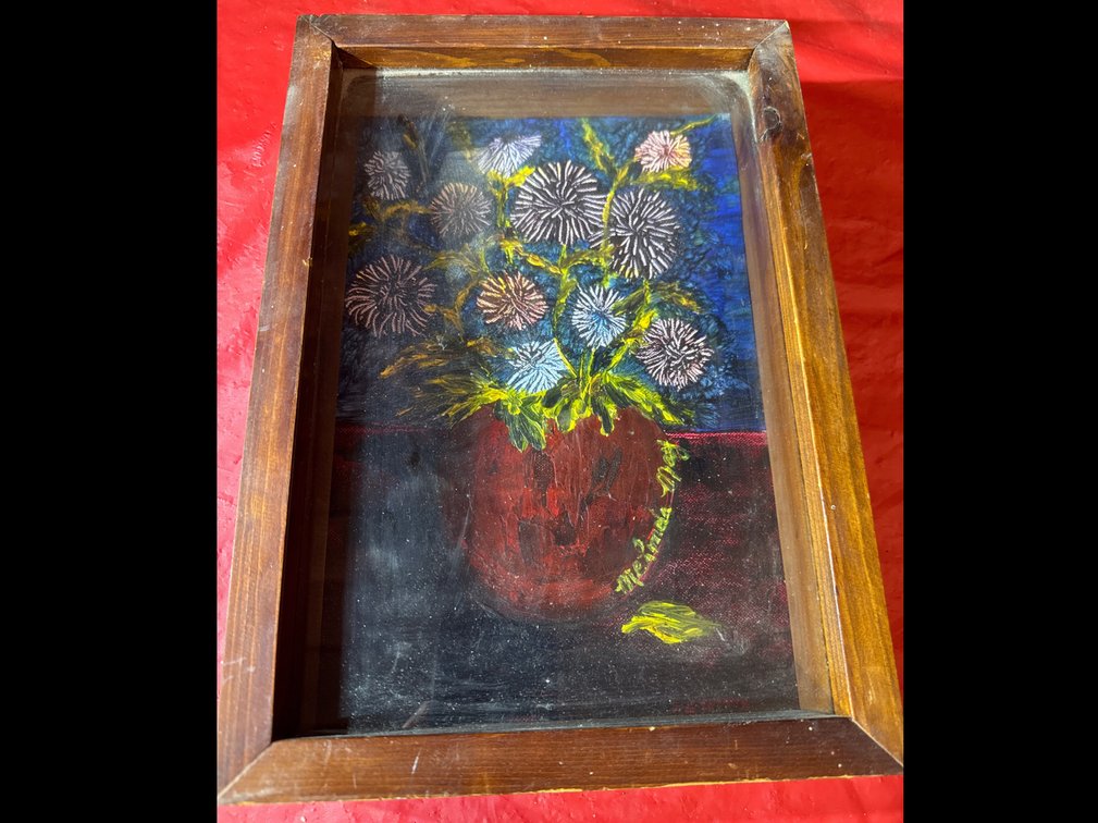 Oil Painting Of Flowers In A Vase