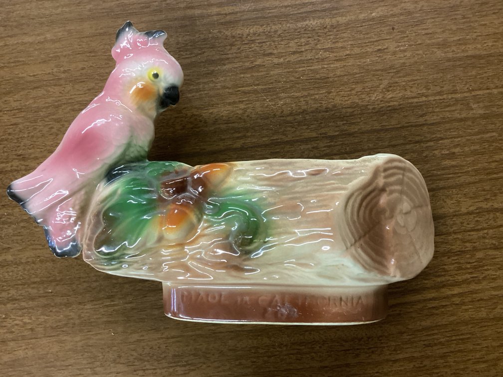 Ceramic Pink Cockatoo Planter