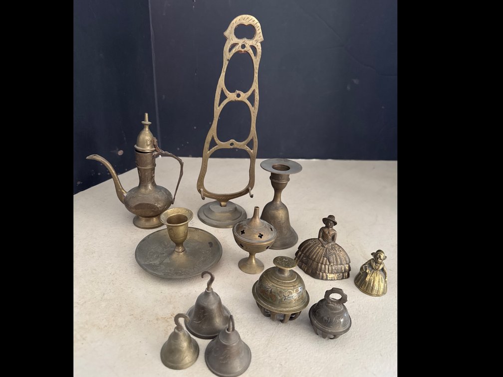 Brass Bells, Candle Holder Genie Lamp