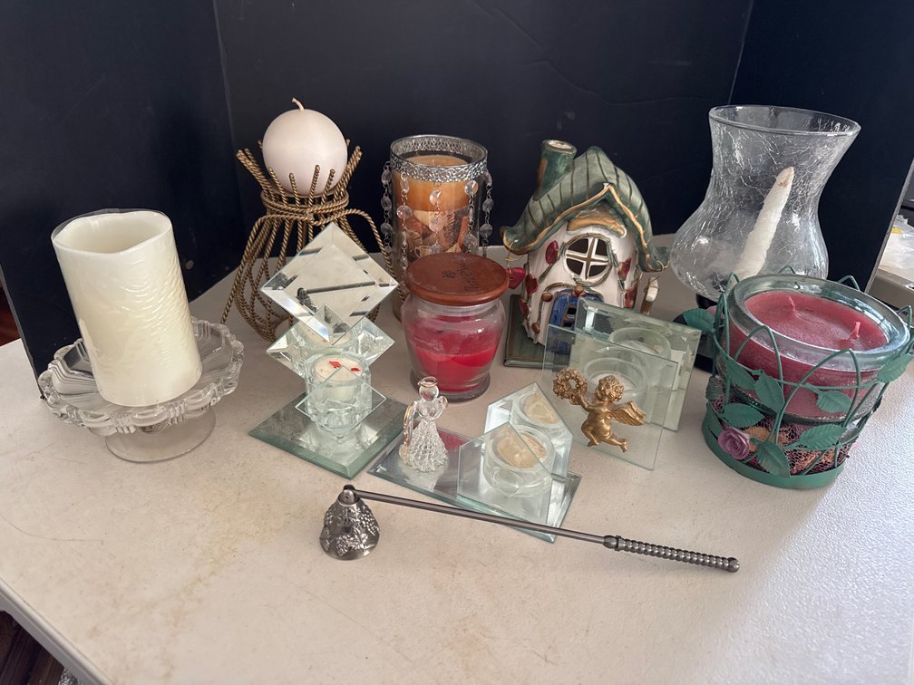 Assorted Candles And Holders