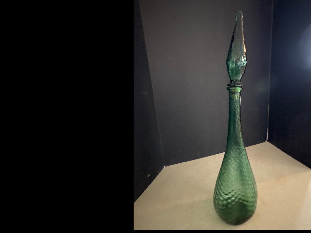 Empoli Green Glass Genie Bottle