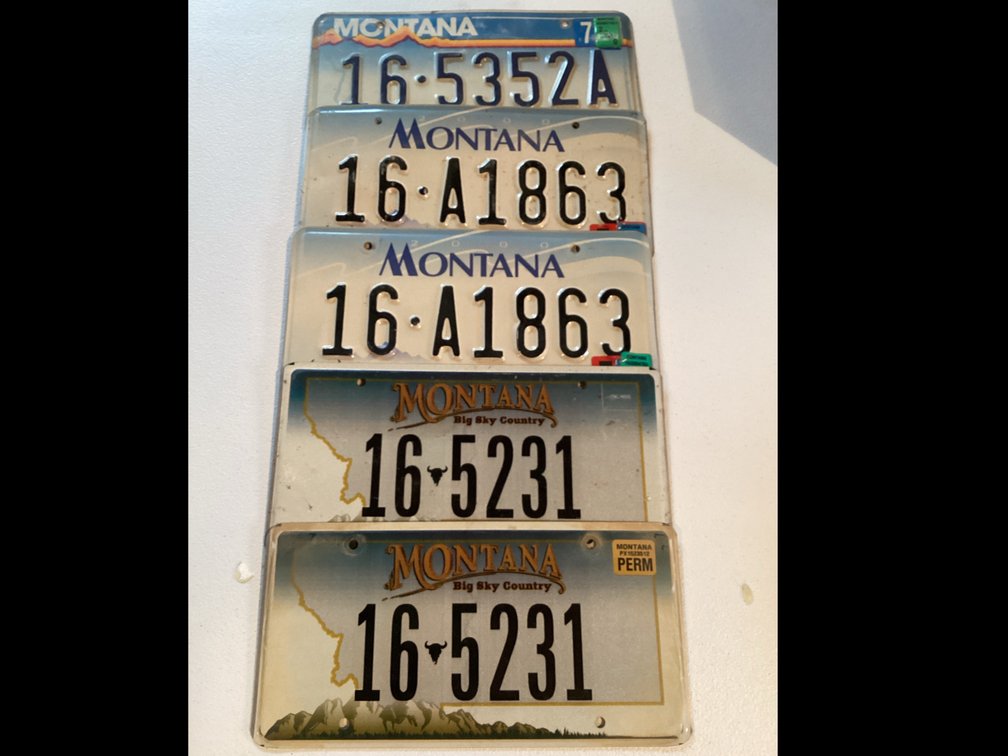 (5) Dawson County Montana License Plates