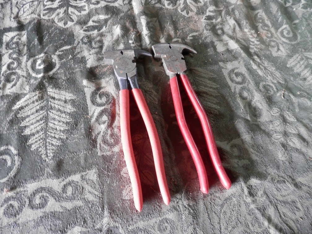 (2) Red Plastic Handled Fencing Pliers