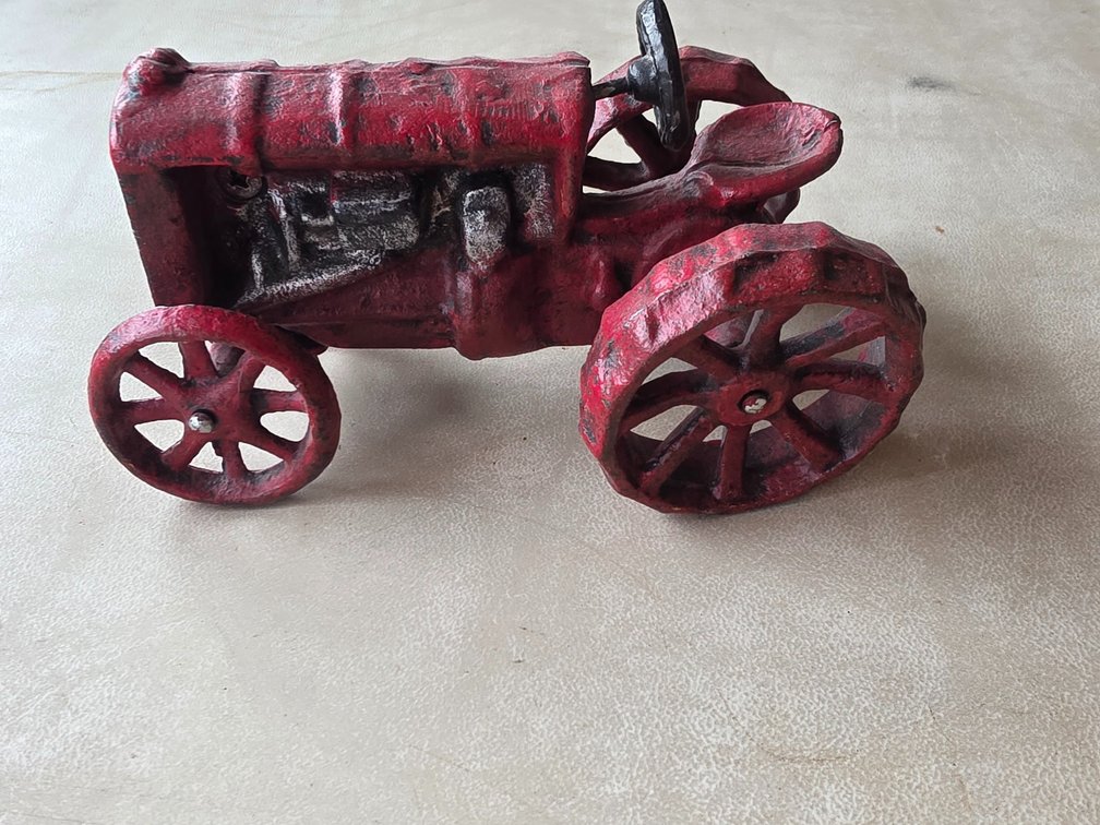 Toy Cast Iron Red Tractor