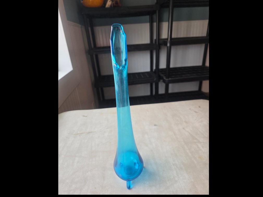 Blue Footed Flange Flare Swung Vase